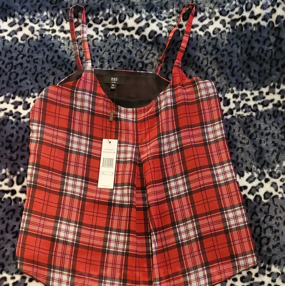 ABS plaid top sz M